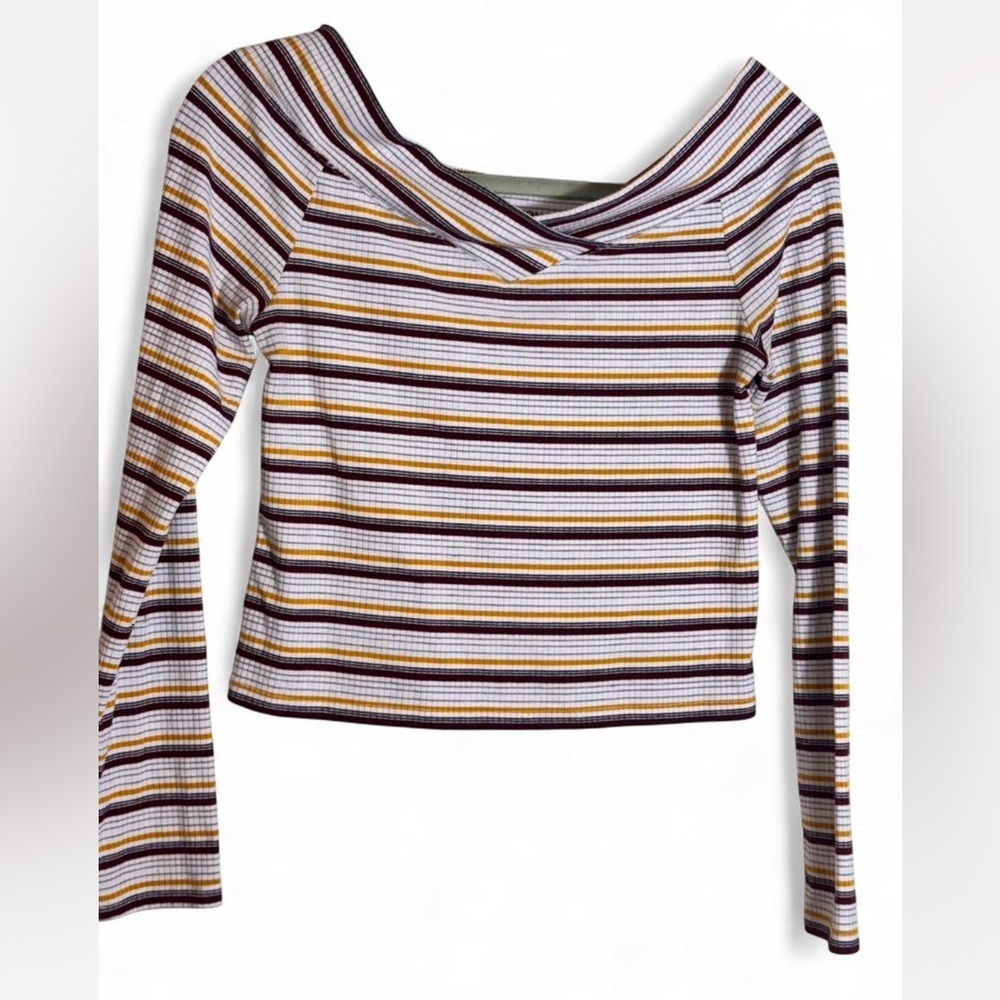 Arizona Jean Company Striped Off-Shoulder Blouse